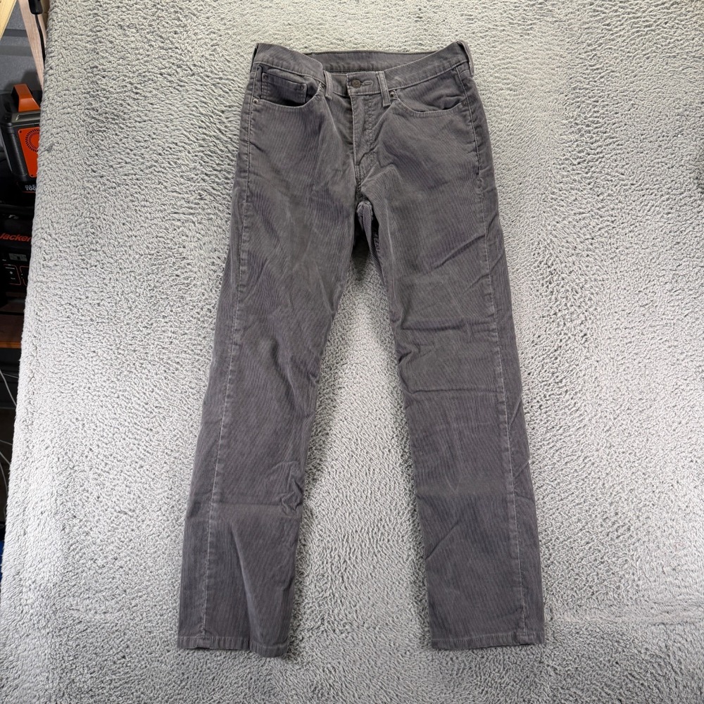 Levi's 514 Pant Mens 31x32 Gray Cotton Corduroy Chino Straight Preppy Stretch